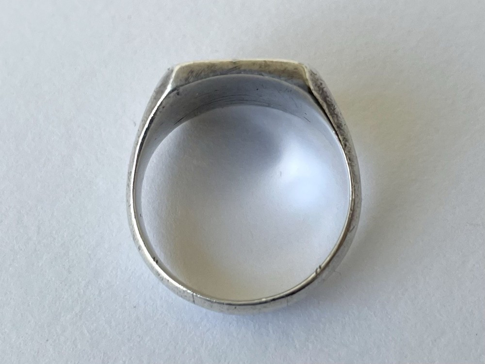 WW2 German Soldier Silver Initial (Z. A.) Engraved Ring Not Hallmarked WWII