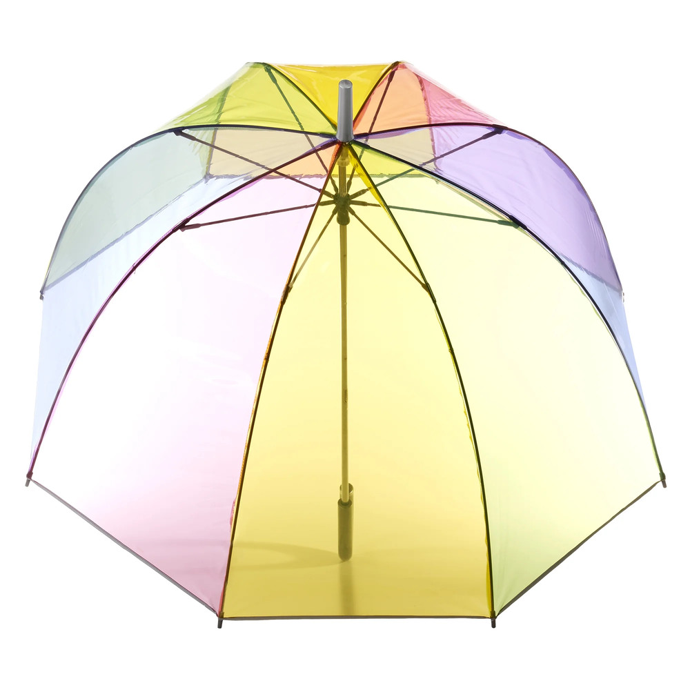 Totes Transparent Rain Umbrellas, Bubble, Rainbow