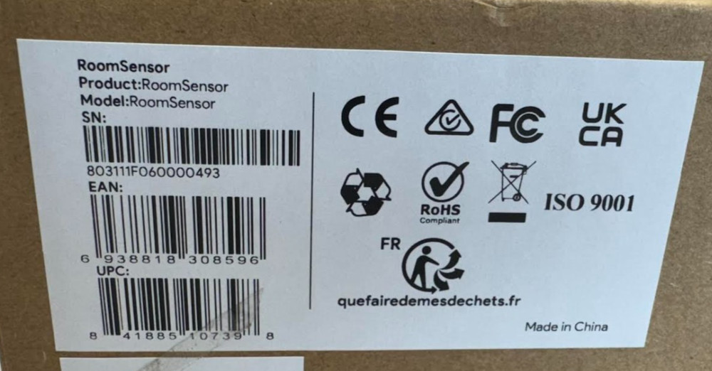 Yealink Battery Powered Bluetooth RoomSensor Bluetooth Occupancy Sensor