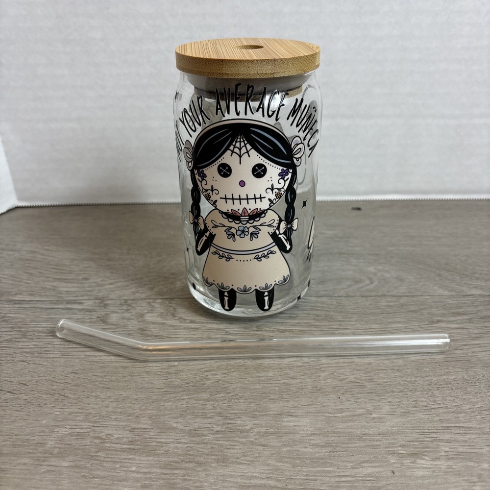 Not Your Average Muneca Glass Cup With Straw