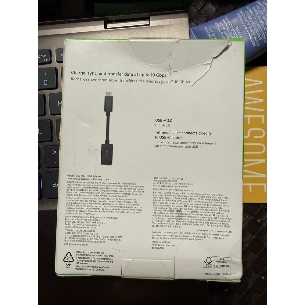 Belkin USB-C to USB-A Adapter | Fast Data Transfer Charging Converter