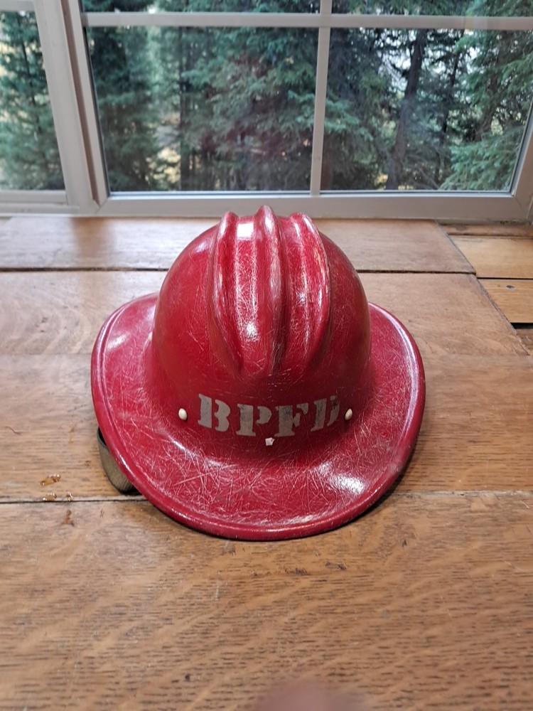 Vintage Bullard Red Fire Helmet Os