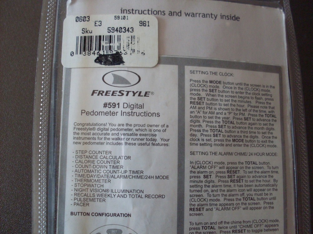 Freestyle Ergo Touch Pedometer 591, Excellent Condition