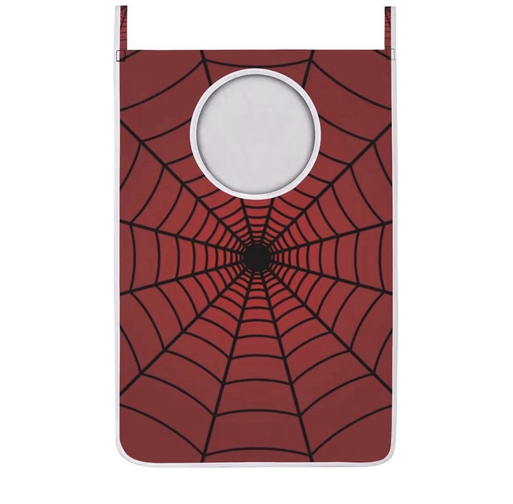 Spiders Web Red Hanging Laundry Hamper Bag Halloween Foldable Wall Basket