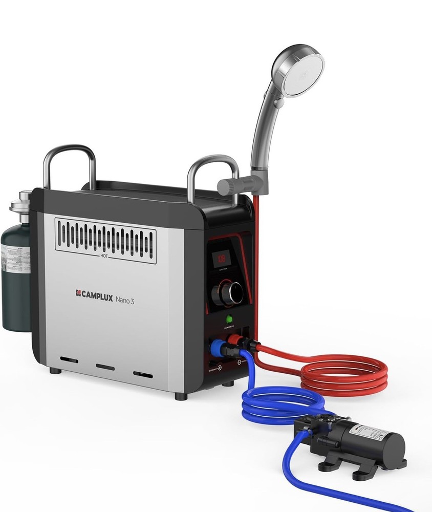 Camplux Propane Shower Heater Portable, Instant Hot Water Pump Kit for Camping