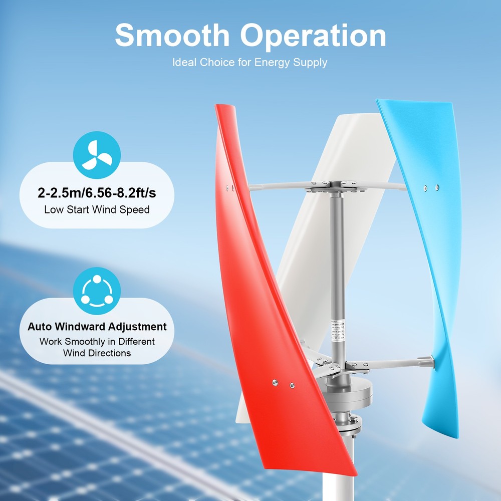 Vertical Axis Wind Power Turbine Generator Controller Home Windmill Kit 400W 24V