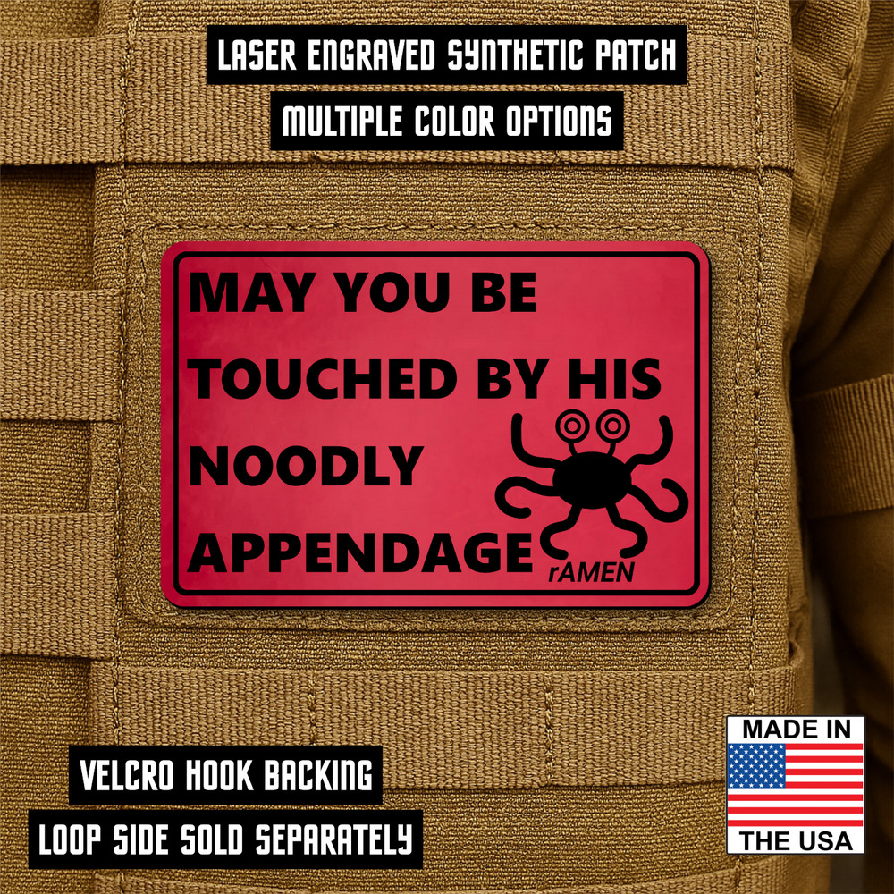 Pastafarian Funny Morale Patch, 2"x3" Hook & Loop Flying Spaghetti Monster Patch