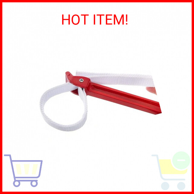 Strap Wrench 12" Handle Adjustable Nylon Strap Pipe Wrench Oil Filter Strap Open