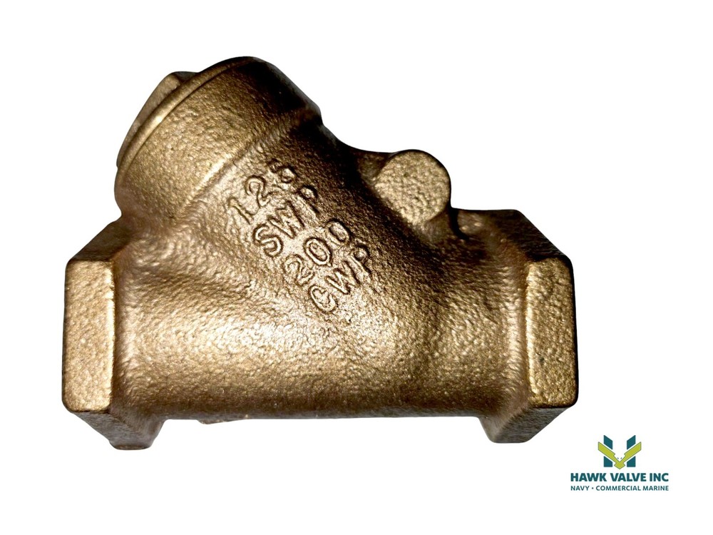 1" BRONZE CL 125 Y-PATTERN THREADED BRONZE DISC CHECK VALVE NL7300A / T-413-B