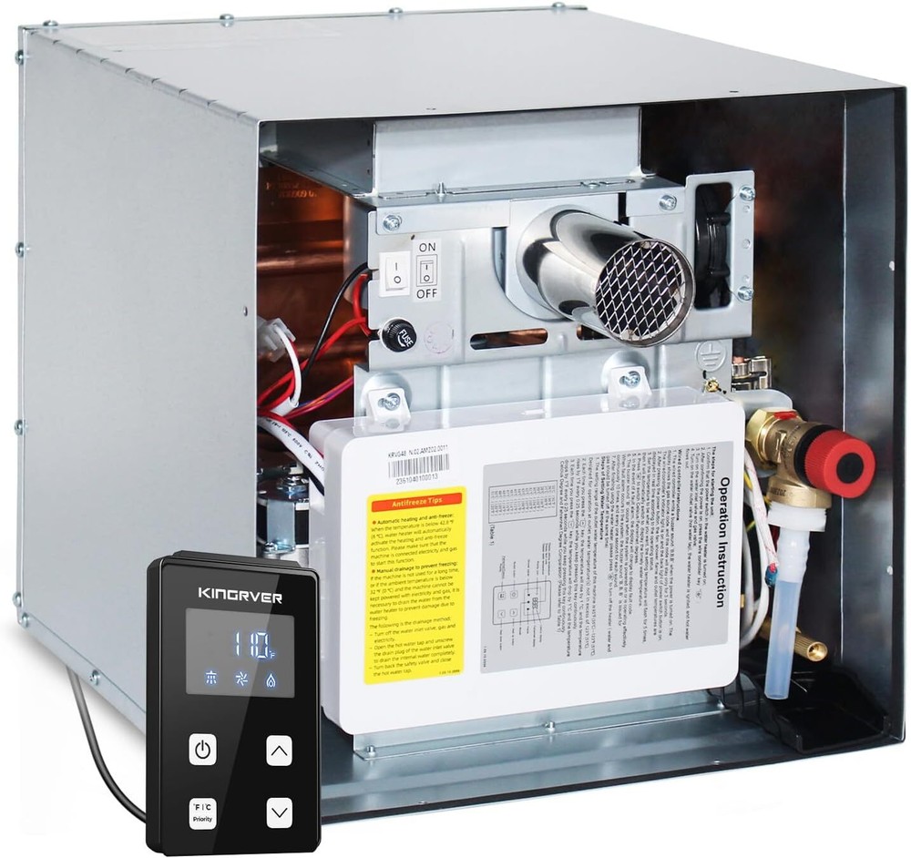 48,000BTU RV Tankless Water Heater RV Propane Gas Hot Water W/0 Door For All RVs