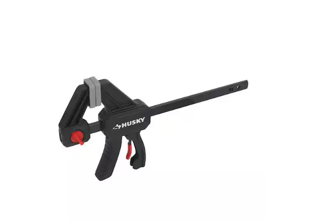 Husky 4-Piece Trigger Clamp Set Quick-Release Bar Clamps Woodworking