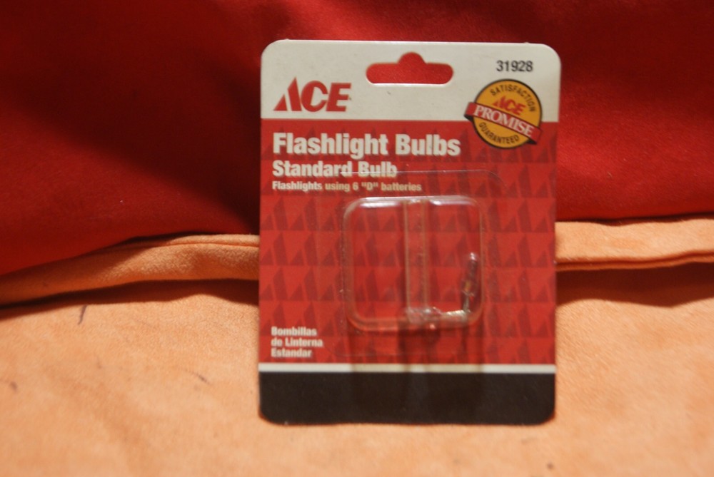 2-2packs Ace Flashlight Bulbs Standard Bulb 6-D Batteries