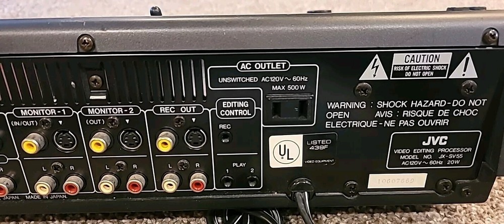 JVC JX-SV55 Video Editing Processor