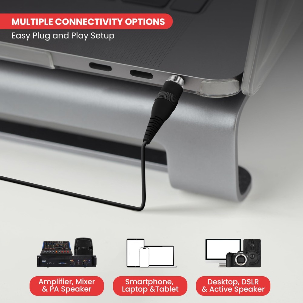 Double Over Ear Microphone Headset - Professional Hands Free Compact, Black