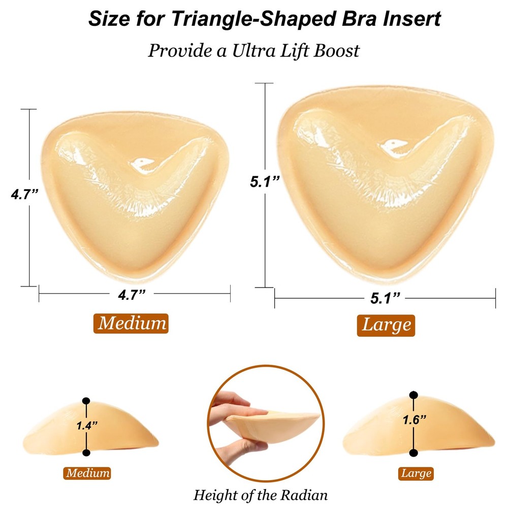 Ultra Lift Boost Inserts Double-Sided Sticky Bra Pads, Medium, Light Coffee