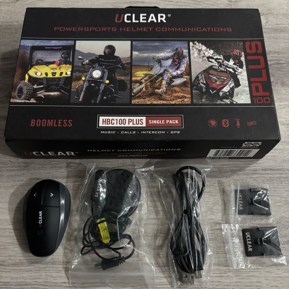 UClear Powersports Helmet Bluetooth Communications HBC100 Plus Single Tested