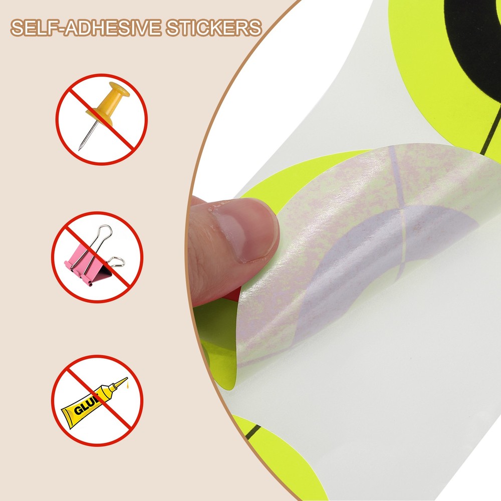 1 Roll Circle Splatter Target Stickers 3", Yellow/Black Style 9