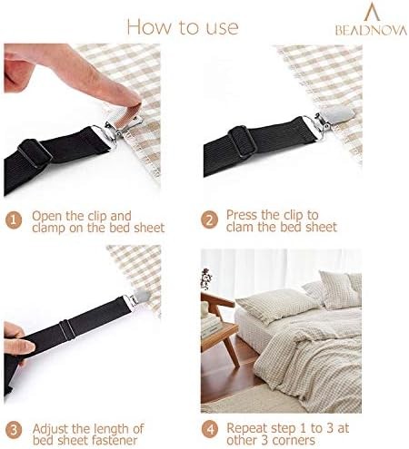 Adjustable Bed Sheet Straps Mattress Holder Clips