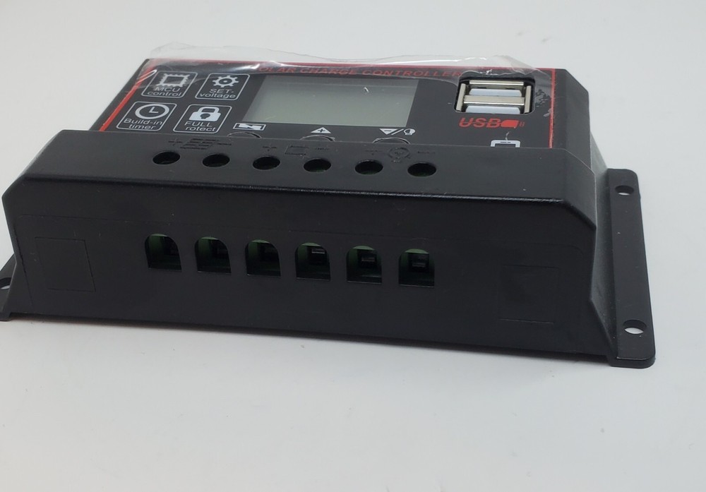 [Upgraded] 30A Solar Charge Controller, Black Solar Panel Battery Intelligent...