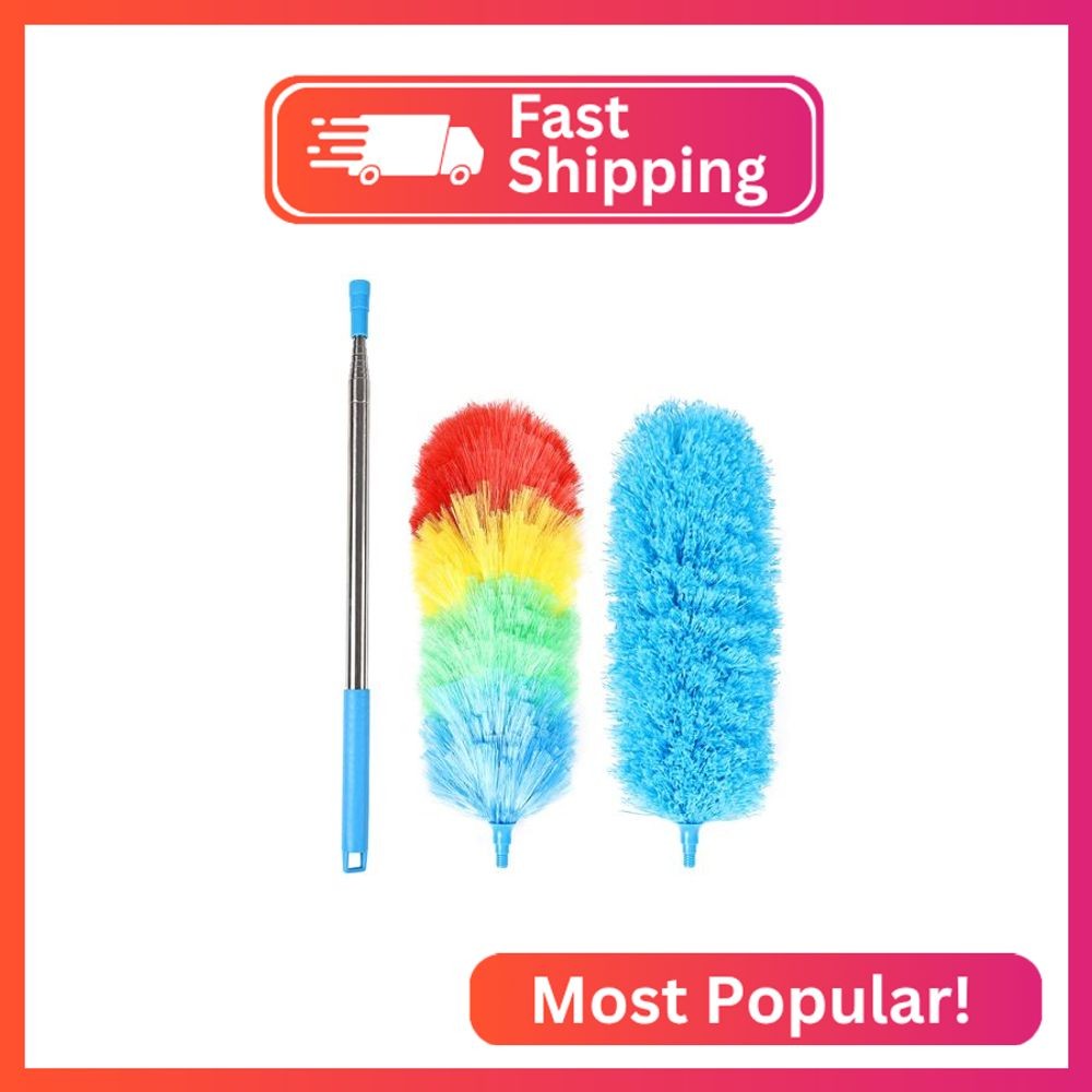 iHUFeather Rainbow Extendable Static Duster Reusable Microfiber Duster with 100"