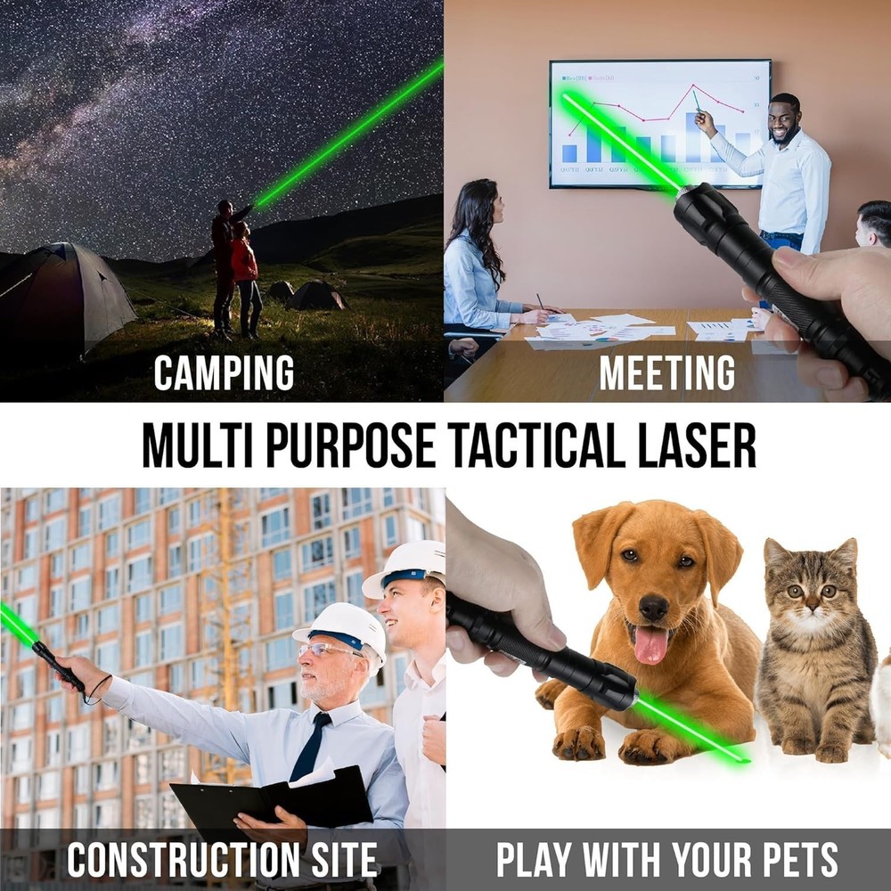 High Power Green Laser Pointer | Tactical Long Range Green Laser Pointer | Si...