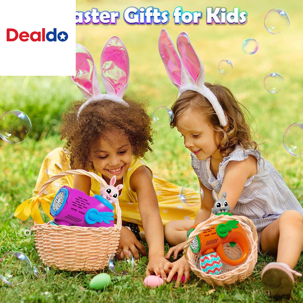 Kids Bubble Gun Toys, 2 Pack Bunny Bubble Blowers with 10 Bubble Solution Refill