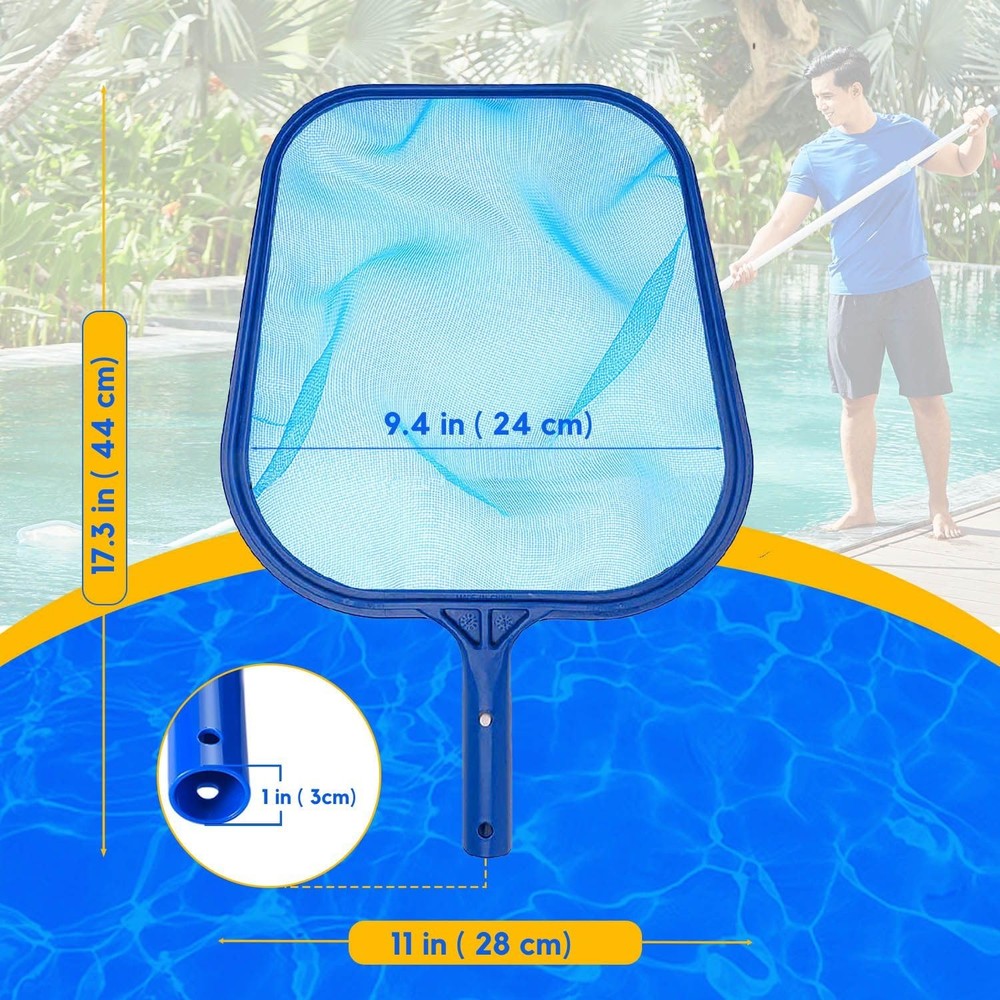 Pool Skimmer Mesh Net Leaf Rake Pool Replacement Cleaner Maintenance Tool wit...