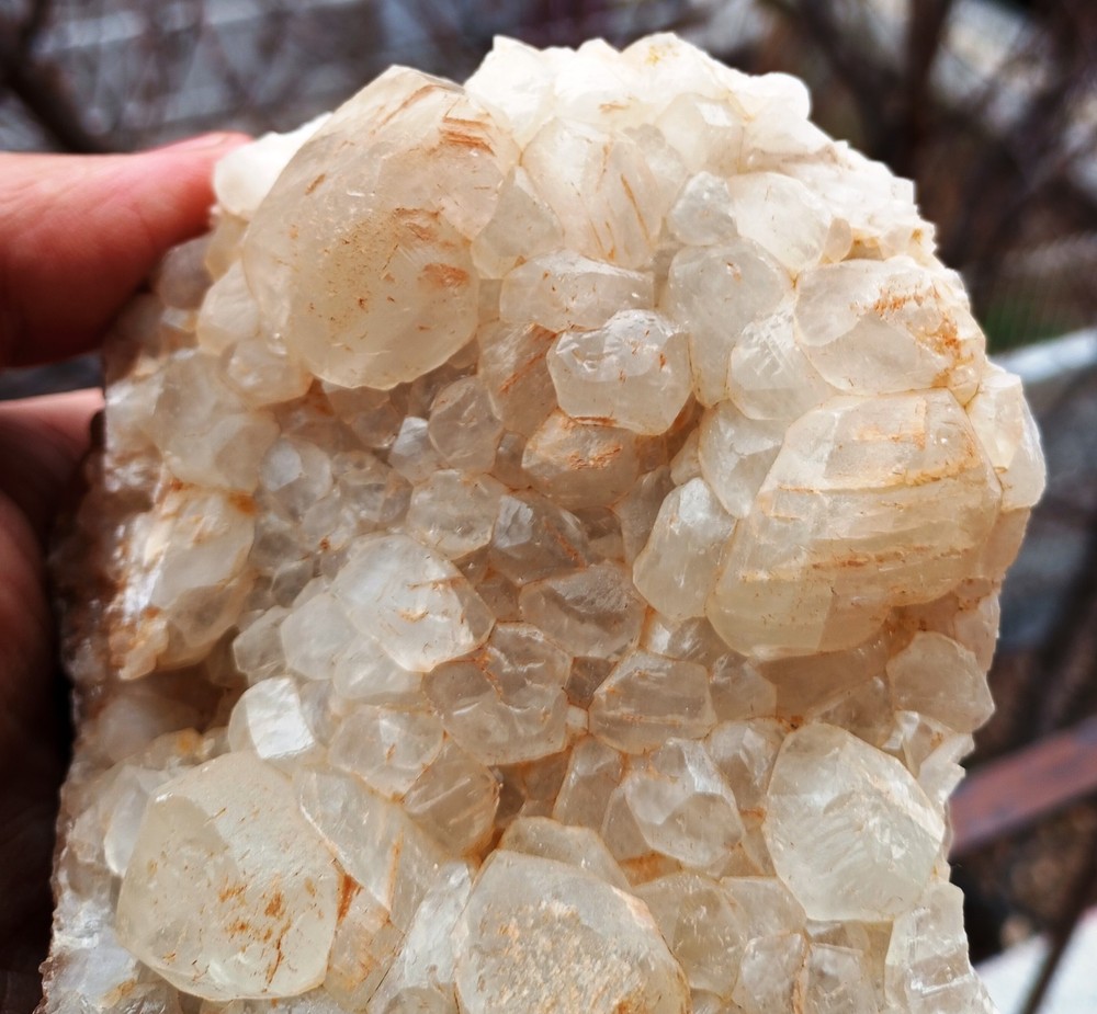 White Scalenohedral Calcite Crystal Cluster