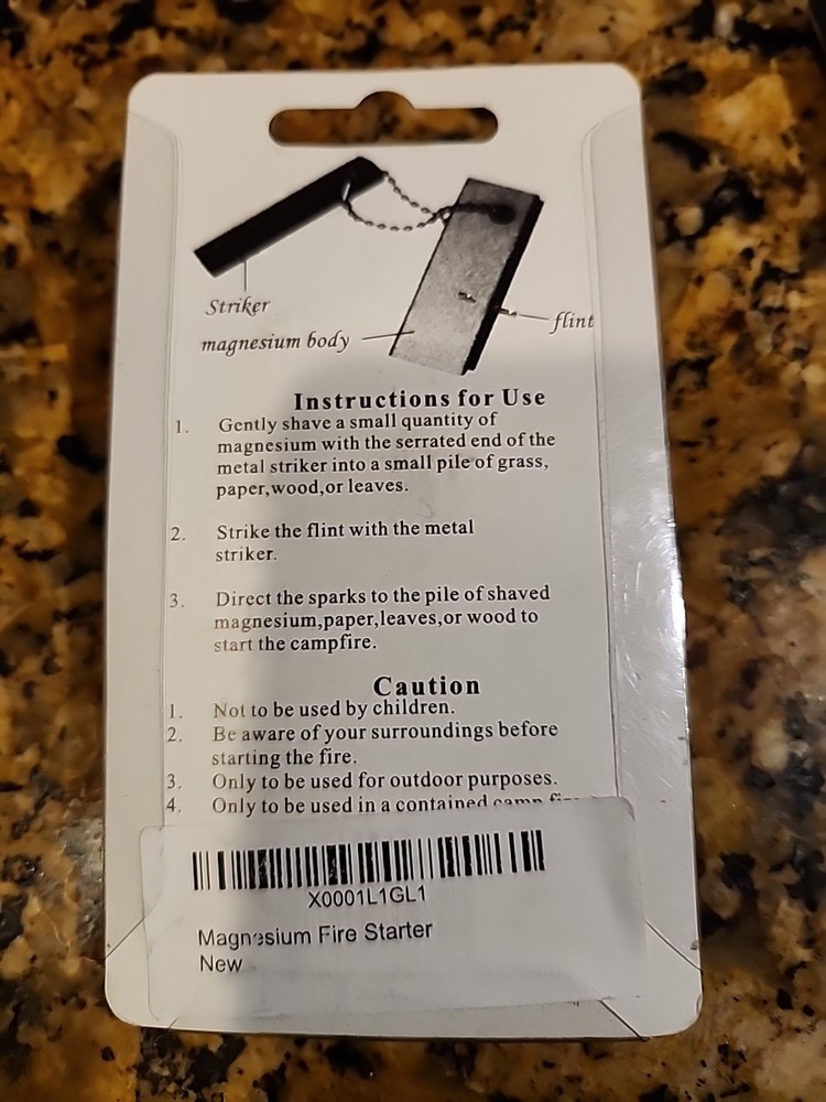 2× Magnesium Fire Starters – Flint & Striker (Brand New)