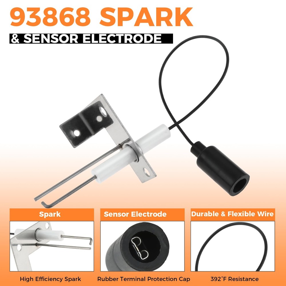 93868 RV Water Heater Igniter Replacement, Spark and Sensor Electrode, 2-Pron...