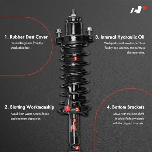 Rear Complete Strut with Coil Spring Assembly Compatible with Mitsubishi