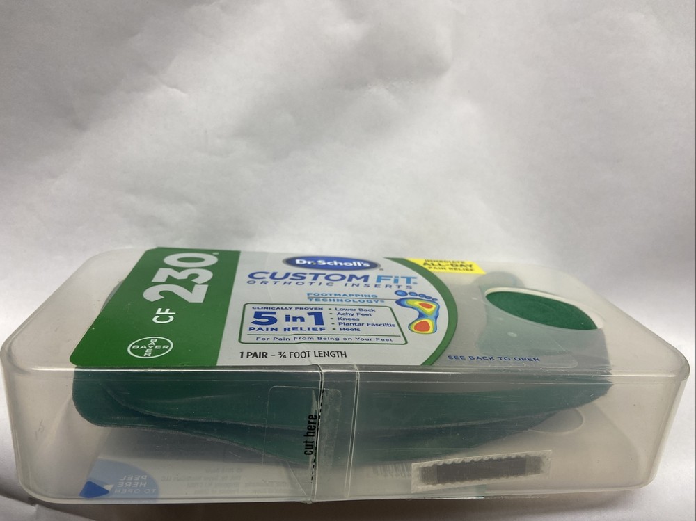 dr scholls custom fit orthotic inserts 230 scuffed packaging