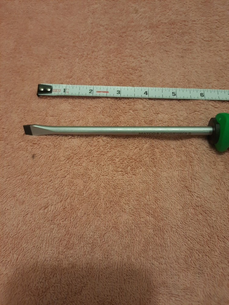 Matco Tools Slotted Screwdriver Green New