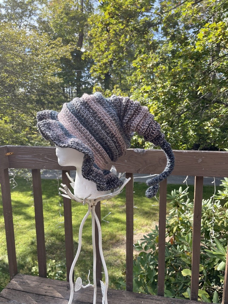 Twisted Witch Hat - Crocheted Handmade