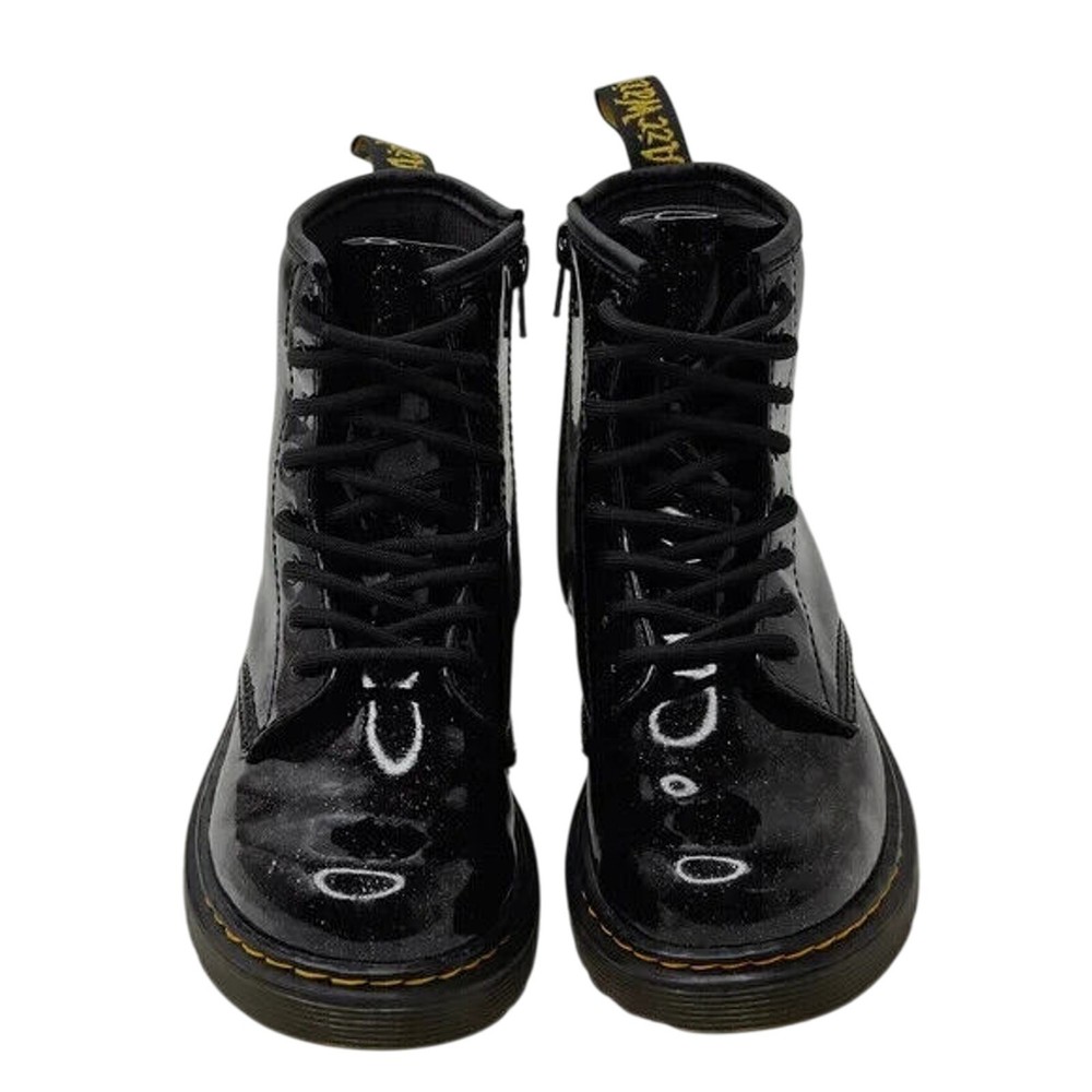 Dr. Martens Glitter Black Combat Boots Size US 2