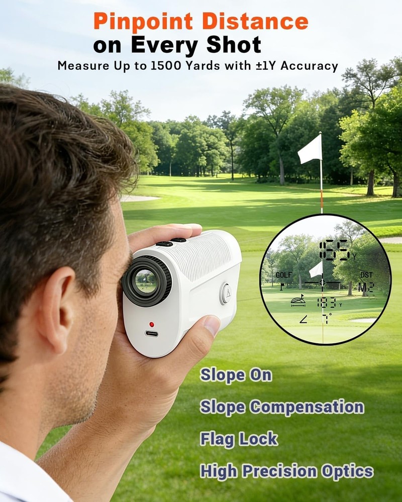 Versatile 1500 Yard Golf Rangefinder with Slope Compensation Technology