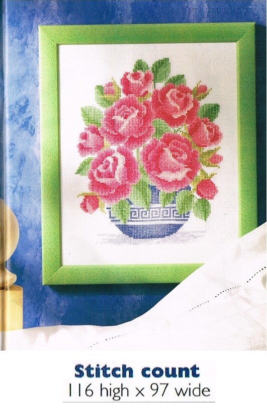 PINK ROSES   CROSS STITCH PATTERN ONLY   EQ - PR