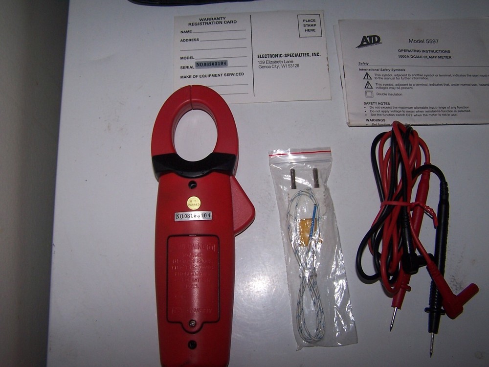 CLAMP METER ATD Tools ~ ATD-5597 Digital High Current Probe w/Leads