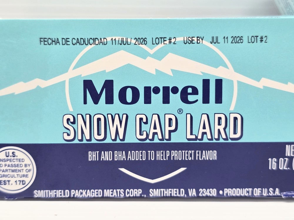 New Morrell Snow Cap Lard 2 Boxes