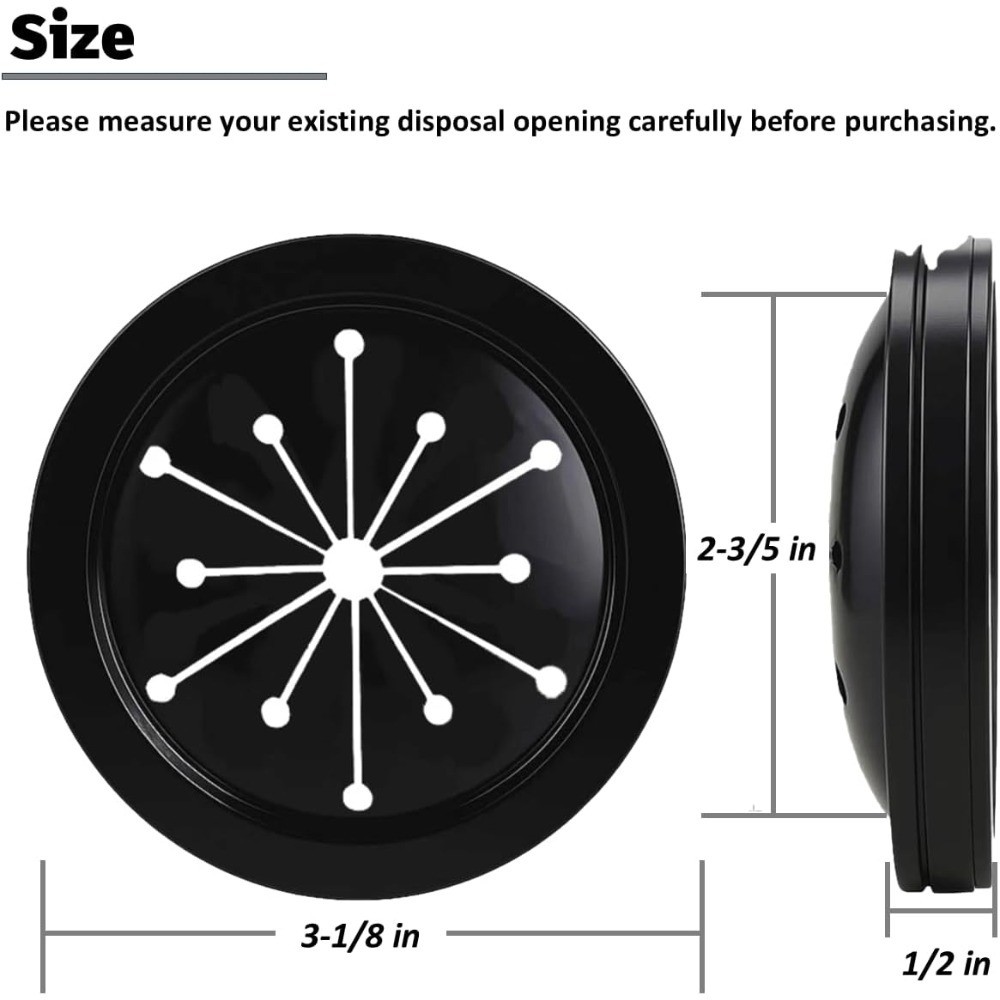 Garbage Disposal Splash Guard 2 Pack Rubber Sink Drain Protector Baffle 3-1/8