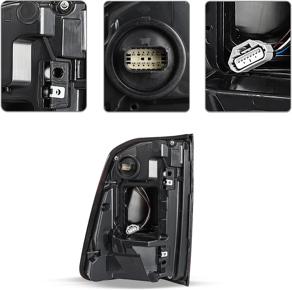Tail Light Assembly LED Compatible with 2019-2024 Dodge Ram 1500, Blind Spot Mod