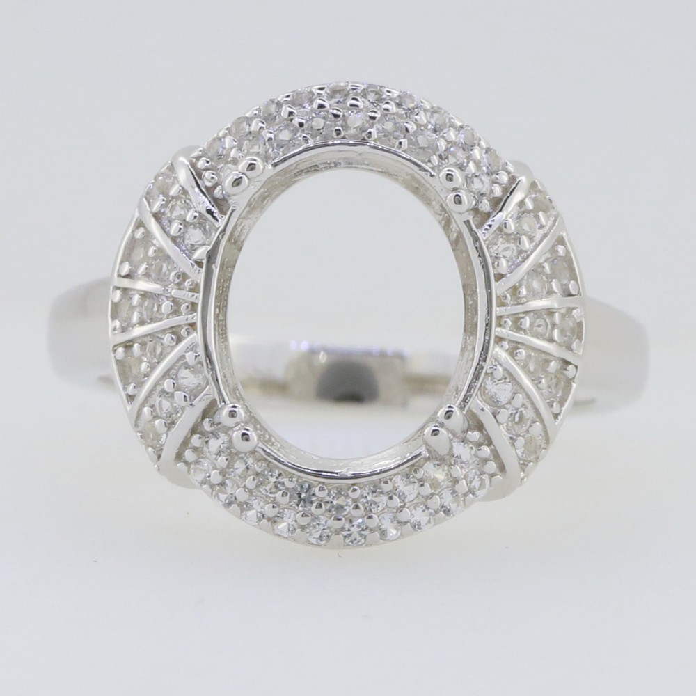 Sterling Silver Semi Mount Ring Setting RD 8x8mm White Topaz