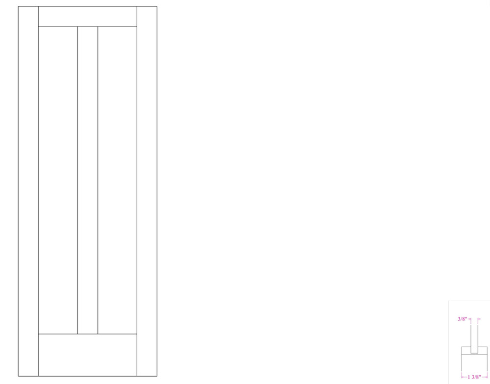 Maple 2 Panel Vertical Mission Shaker Flat Panel Solid Core Interior Wood Doors