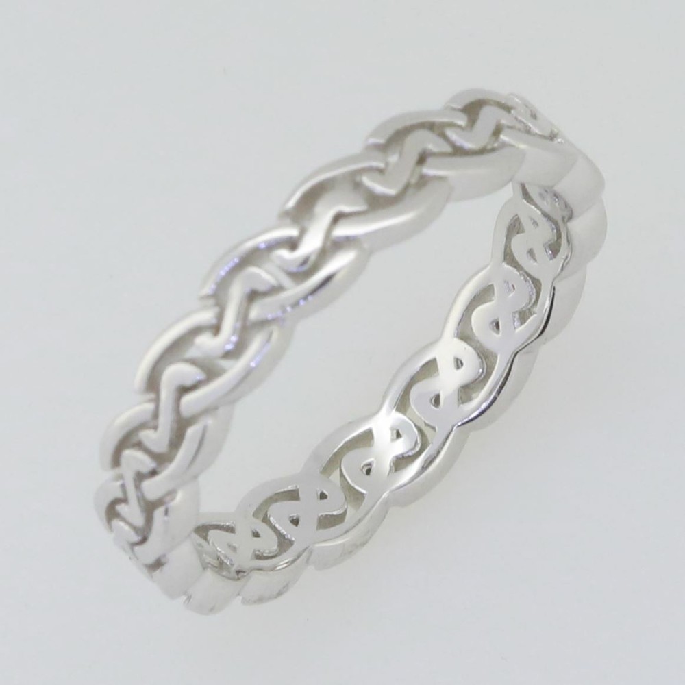 Sterling Silver 4 mm Celtic Knot Band Ring