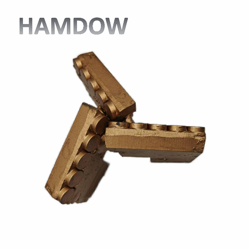 Three Blade PDC Tricone Drill Bit 3 Wings Compound Diamond Head Alloy Drilling