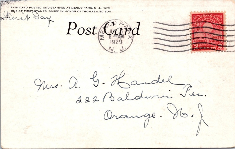 SC# 654 FDC - Thomas Edison Post Card - L37147