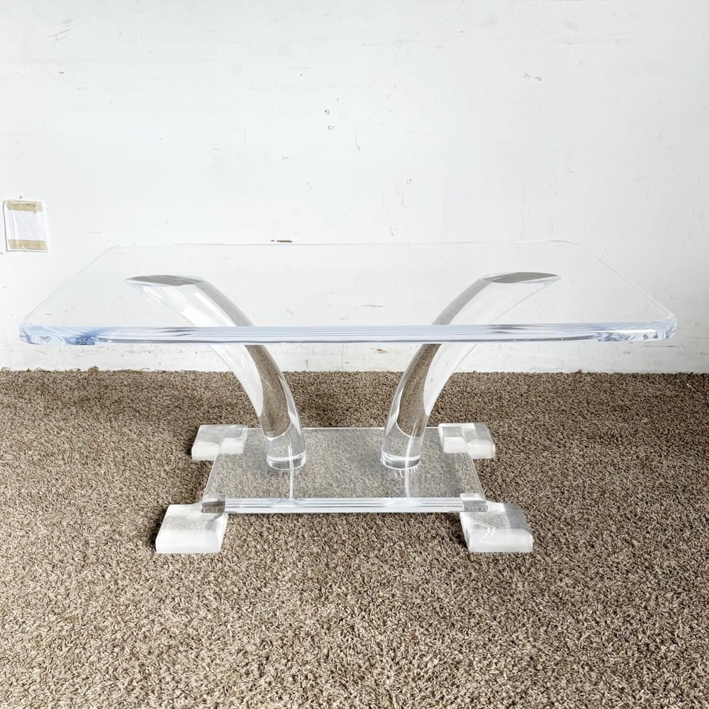 Mid Century Modern Chunky Lucite Coffee Table