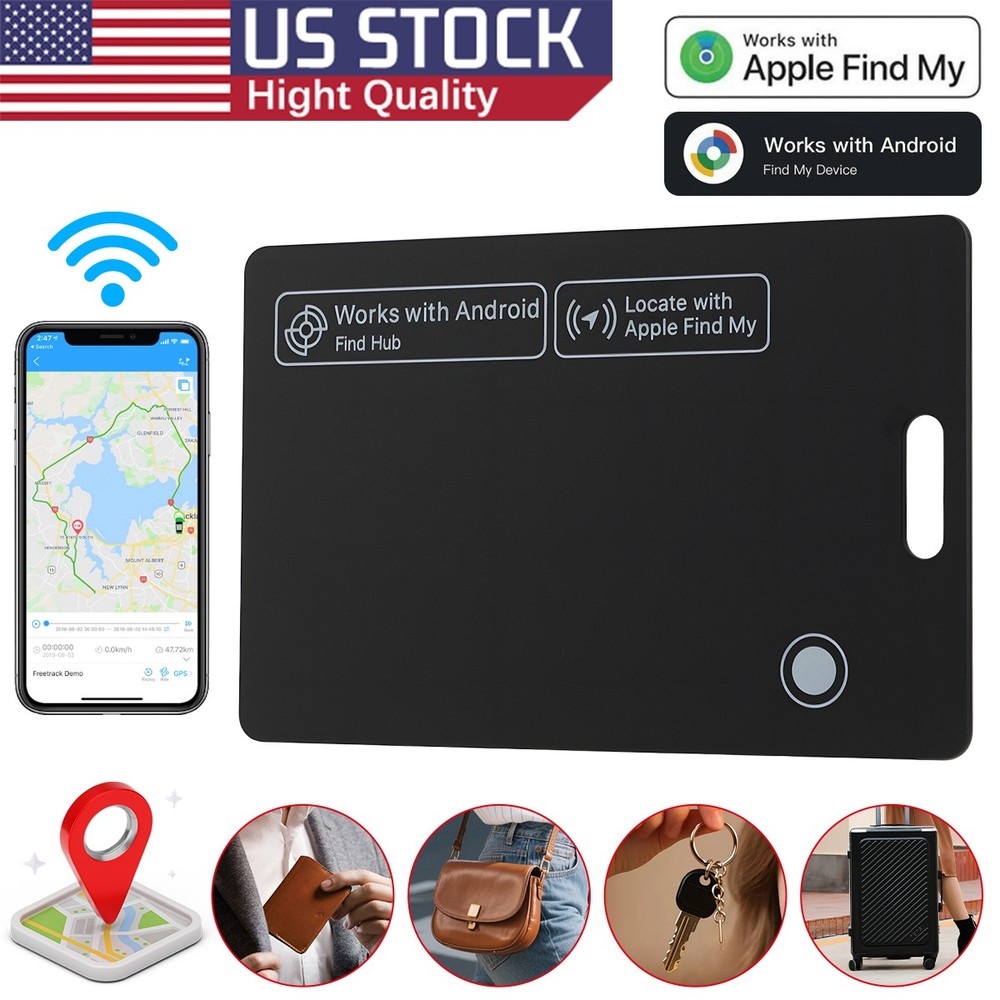 Bluetooth Rechargeable Wallet Tracker Card IP68 For iPhone Apple Find My &Google