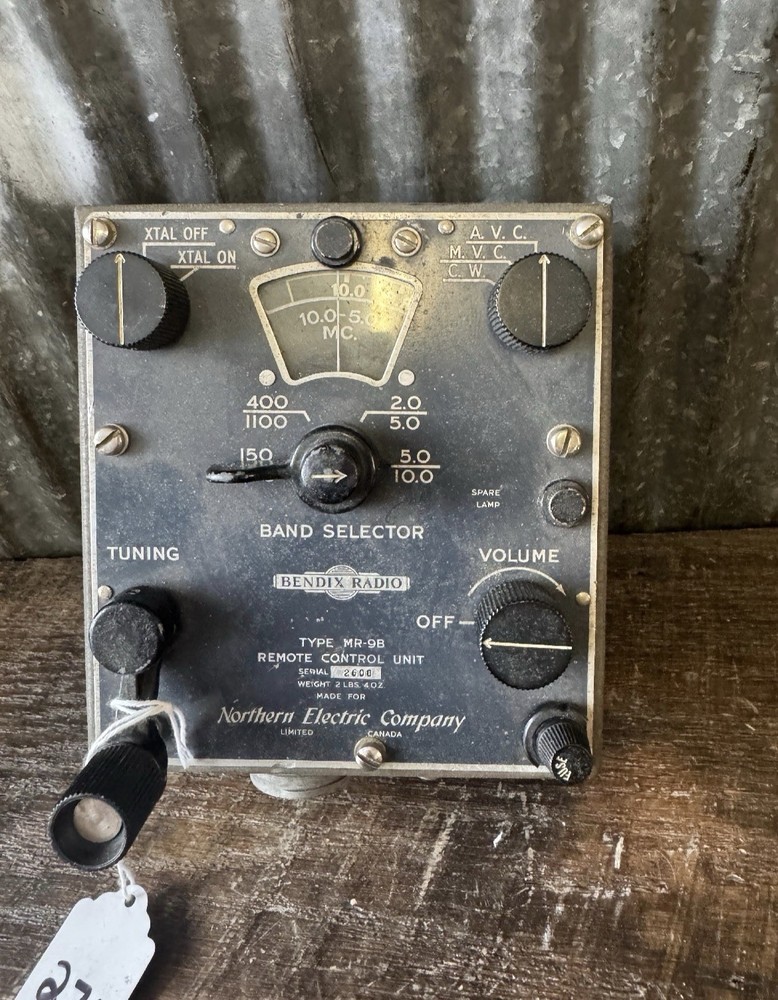 WWII Bendix MR-9B Remote Control Unit – Aircraft Radio Control Panel