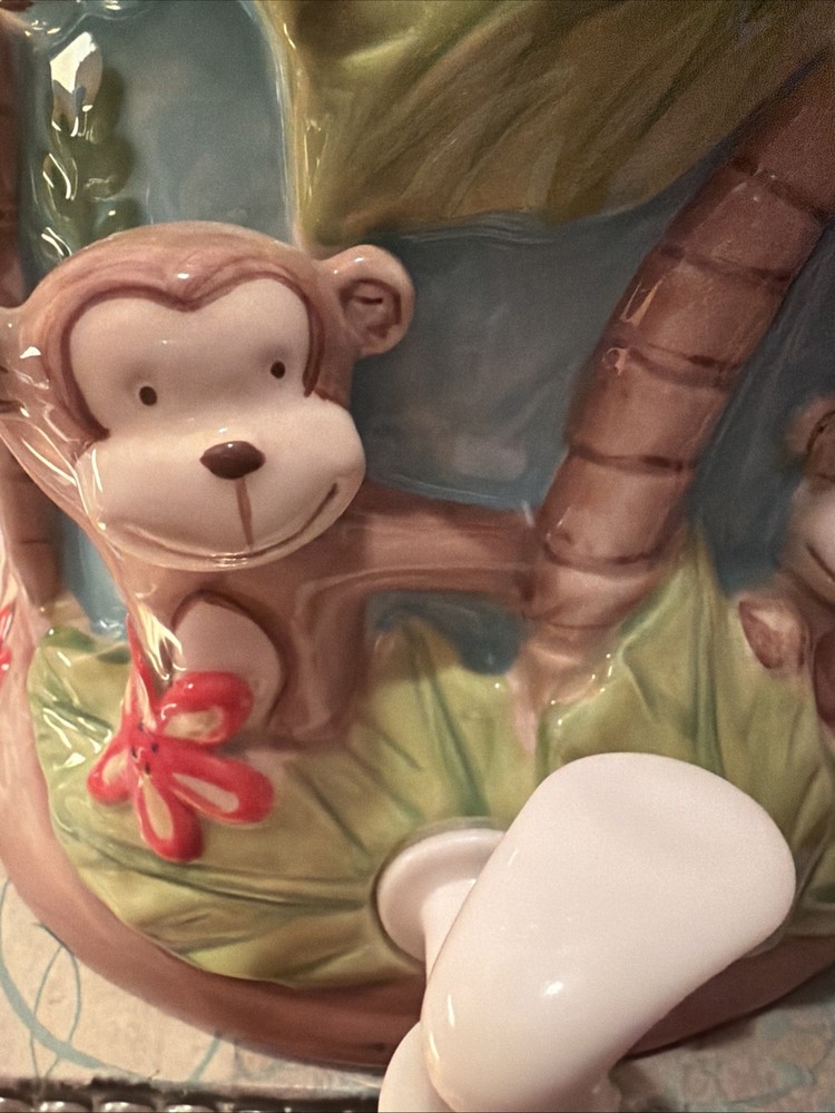 Juice Ceramic Dispenser With Monkeys Palms design